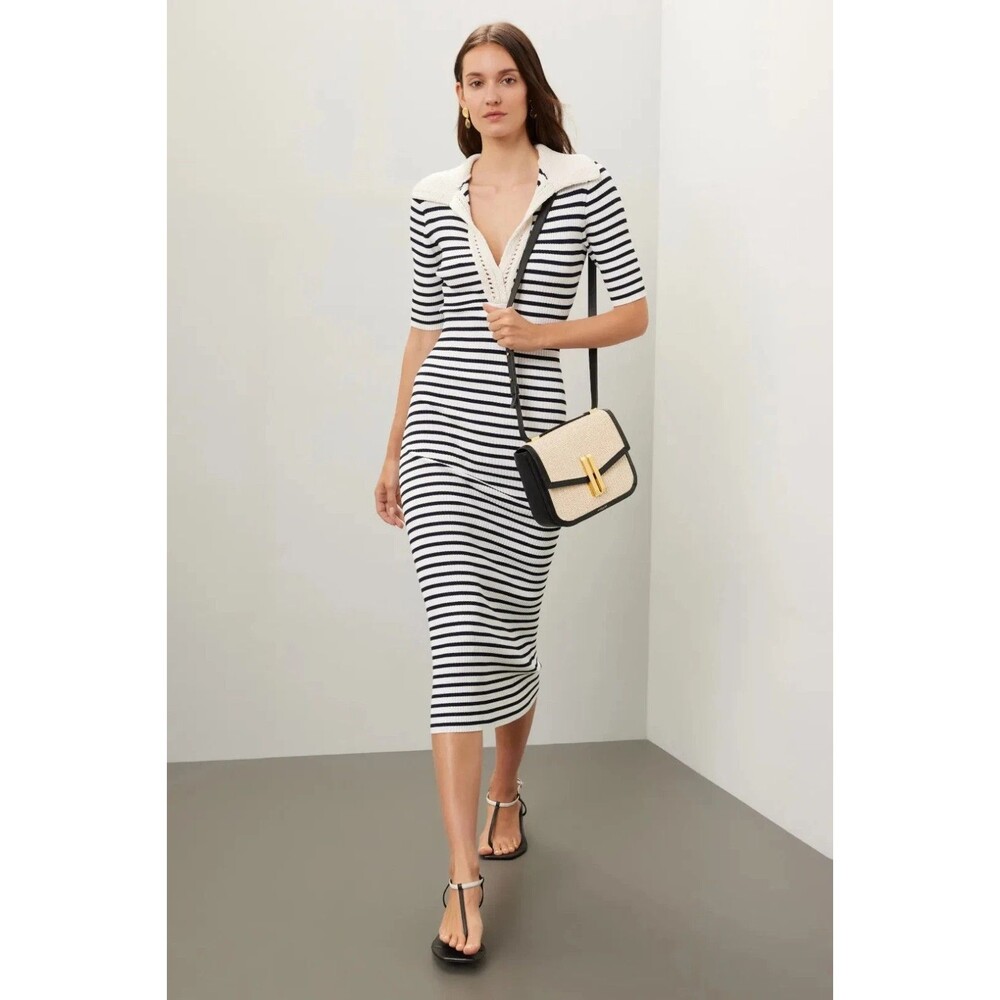 A.L.C Darcy Striped Ribbed Dress Size Large
